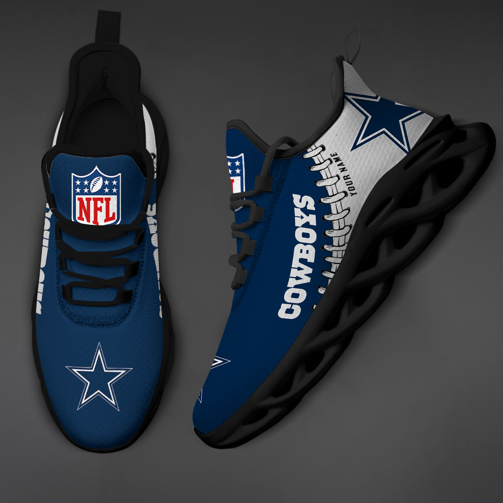 NFL Dallas Cowboys Blue White Stripes Logo Sneakers Max Soul Running Shoes  - T-shirts Low Price